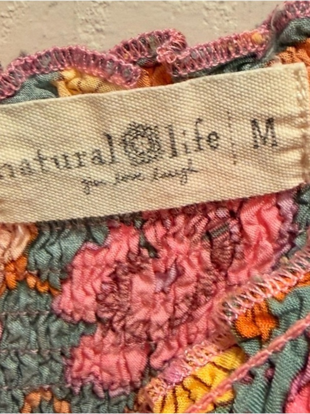 πΈ Natural Life Retro Floral Smocked Wide-Leg Jumpsuit πΈ - Picture 6 of 9